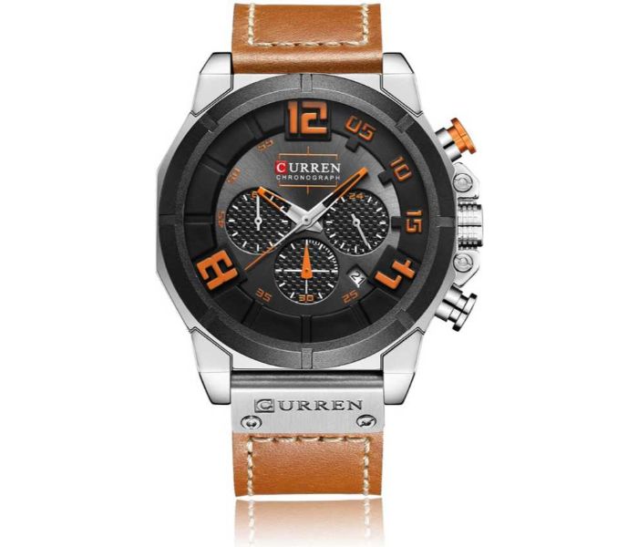 Curren 8287 Chronograph Watch For Men Black And Brown - Zoom Image