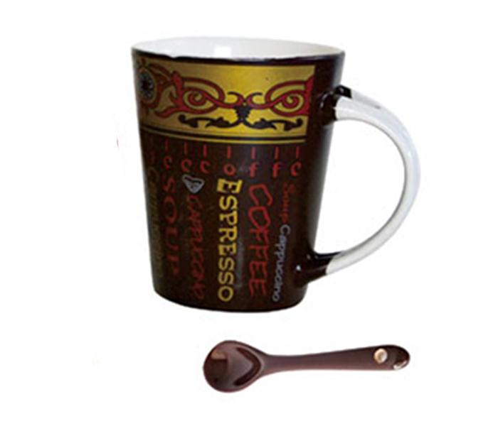 Royalford RF7596 350 ml Mug with Spoon - Dark Brown - Zoom Image