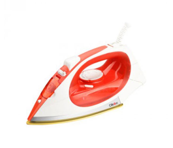 Clikon CK4108 Ceramic Soleplate Electric Steam Iron Box with Water Cup - Orange - Zoom Image