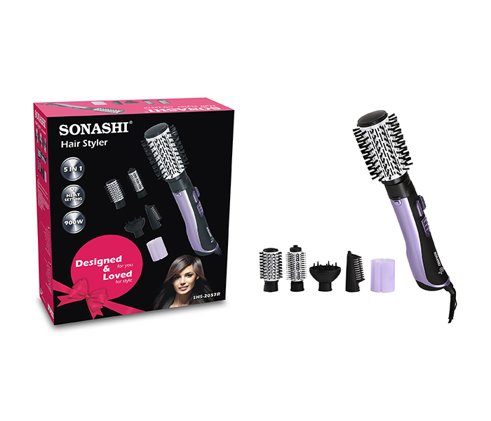 Sonashi SHS-2057R 5 In 1 900W Multi Function Rotating Hair Styler, Black - Zoom Image 4