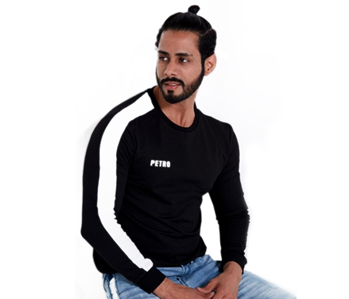 Petro OU10042 Striped Long Sleeve T- Shirt 2XL-Black - Zoom Image 1