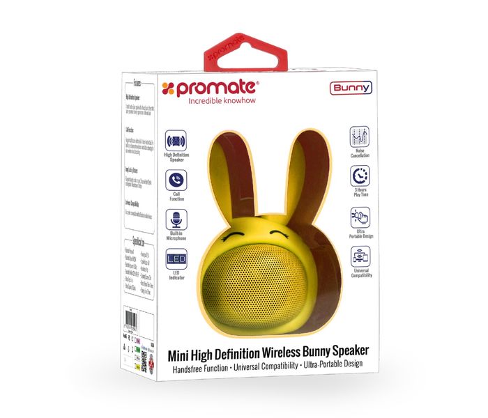 Promate Bunny Mini High Definition Wireless Bunny Speaker - Yellow - Zoom Image 8