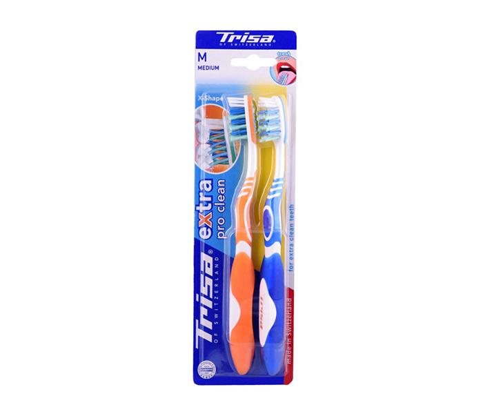 Trisa Extra Pro Clean Medium Toothbrush - Pack of 2 - Zoom Image