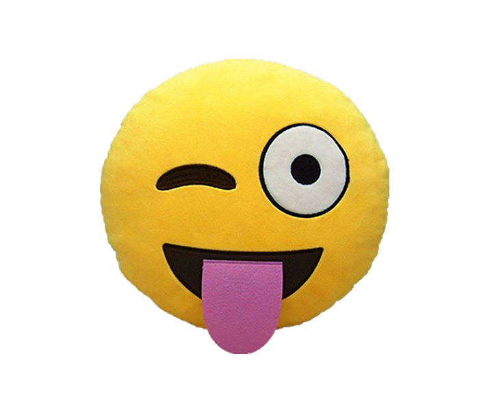 Cotton Plush Smiley Pillow - Yellow - Zoom Image