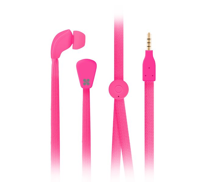 Promate Lacey Flat Trendy Tangle Free Lace Design Headphones with Built-in Microphone, Pink - Zoom Image 7