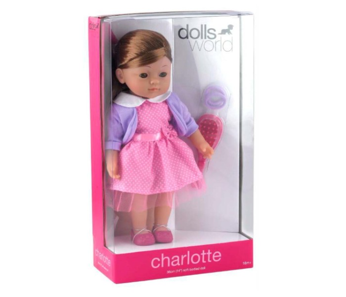 Dolls World 8117 36cm Charlotte Baby Doll Pink and Purple - Zoom Image 1