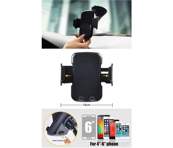 iends IE-HO2286 Universal Flexible Windshield Car Mount for Smart Phone - Black - Zoom Image 3