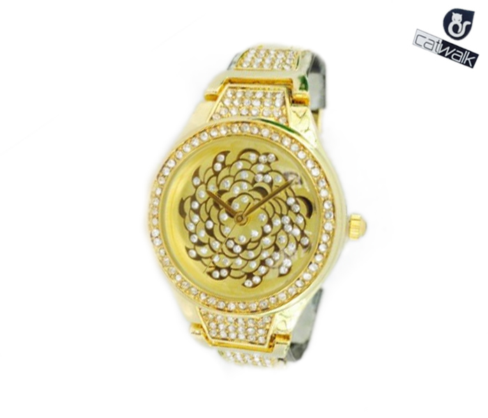 Catwalk CW-126 Genuine quality Fashionable Cz Watch For Women - Gold - Zoom Image