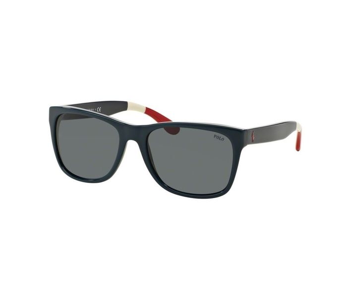 Polo Ralph Lauren 0Ph4106 556987 Wayfarer Dark Blue Frame & Blue Mirrored Sunglasses for Men - Zoom Image 3