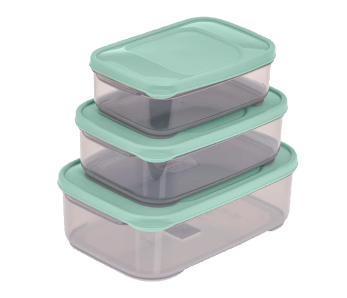 Royalford RF9307 3 Piece Rectangular Crisper Set - Turquoise - Zoom Image 2