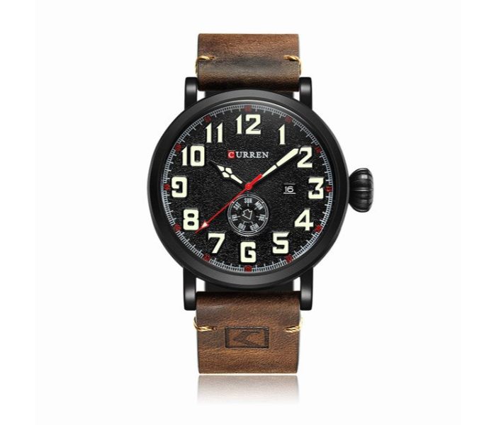 Curren 8283 Luxury Quartz Wristwatch For Men Brown and Black - Zoom Image