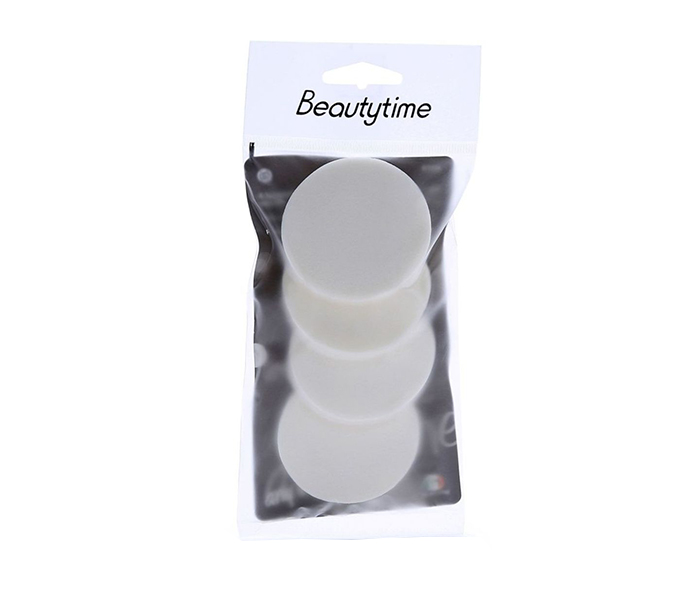 Beautytime N11029066A 4 Pieces Round Latex Foundation Sponges - White - Zoom Image