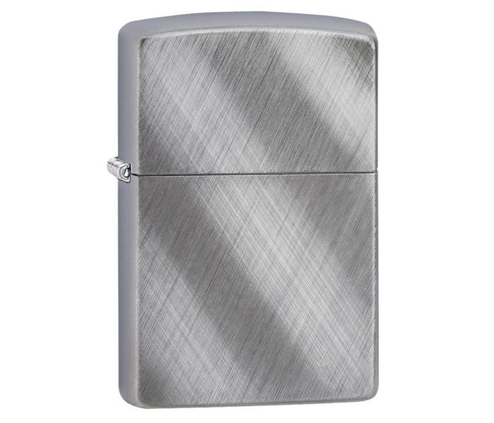 Zippo AE400014-28182 Diagonal Weave Deco Flame Lighter Silver - Zoom Image 1