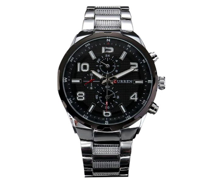 Curren 8276 Fashion Quartz Watch For Men Silver And Black - Zoom Image 3