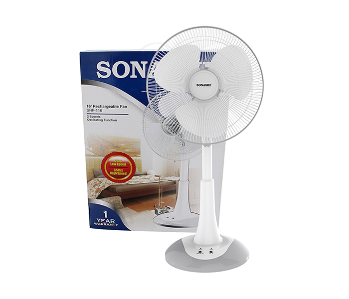 Sonashi SRF-116 (VDE) 16-inch Rechargeable Oscillating Pedestal Fan - Zoom Image 4