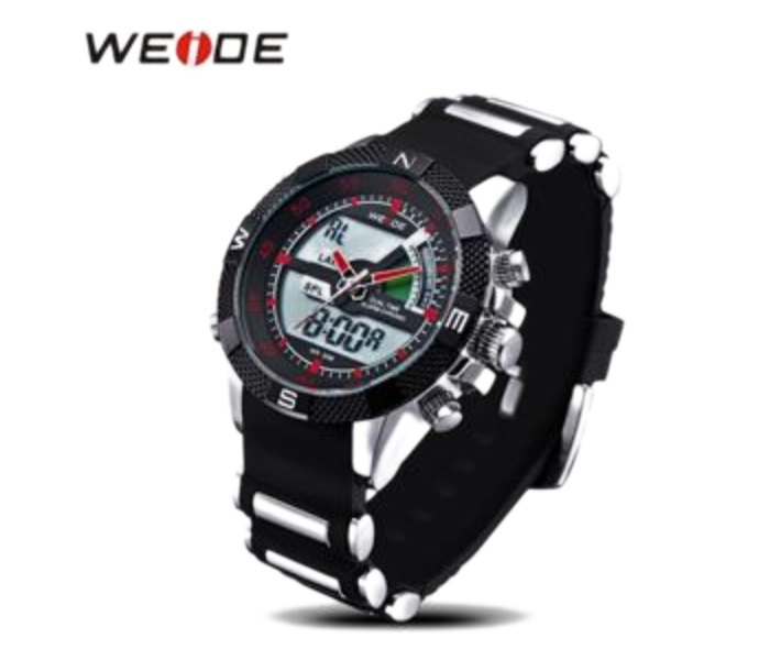 Weide WH 1104PU Mens Digital and Analog Watch Black and Red - Zoom Image 2