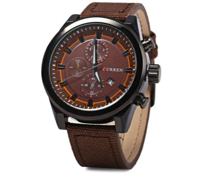 Curren 8196 Quartz Watch With Date Function For Men Brown - Zoom Image