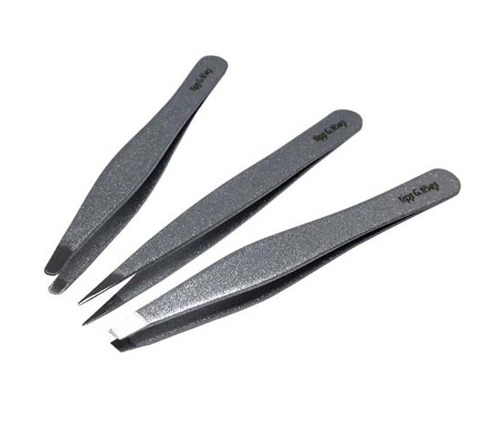 Tips & Toes TT-272SL Tweezer Kit Set of 3 Pieces, Silver - Zoom Image 1