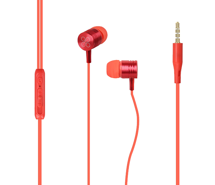 Promate Meta Universal In Ear Noise Isolation Stereo Earphone - Red - Zoom Image 5