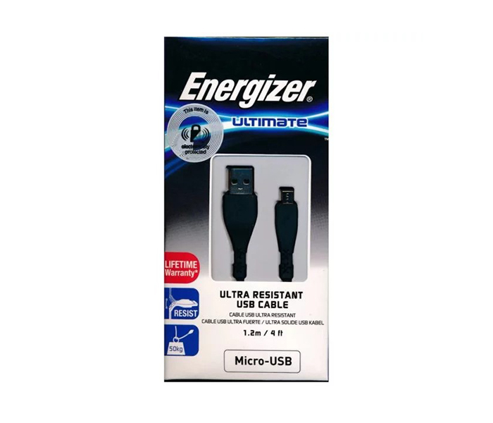 Energizer C41UBMCGBK4 1.2 Meter Ultimate Ultra Resistent Micro USB Cable - Black - Zoom Image