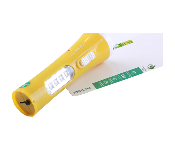 Epsilon ENFL114 Rechargeable LED Plastic Torch with Lamp - Yellow - Zoom Image 2