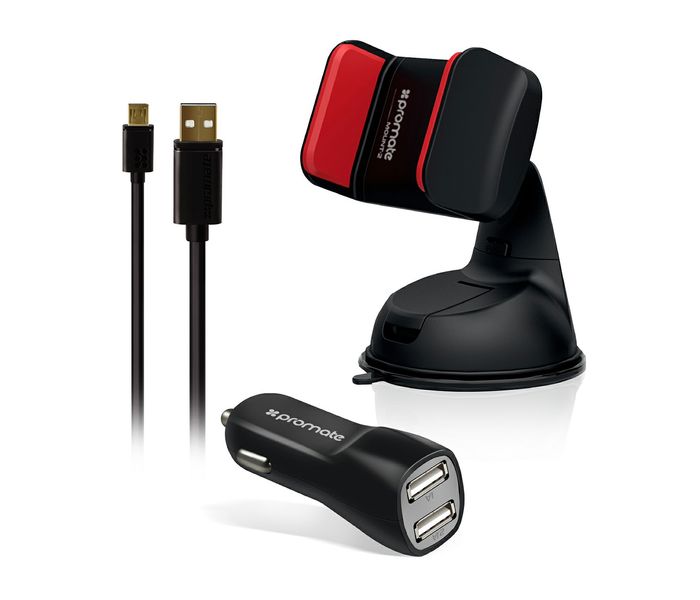 Promate Carkit-HM 3.1A Dual USB Universal Car Charger with Micro USB Sync and Charge Cable, Black - Zoom Image 8