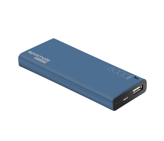 Promate Energi-6 6000 mAh Ultra Compact Portable Power Bank with 2.1A USB Port, Blue - Zoom Image 7