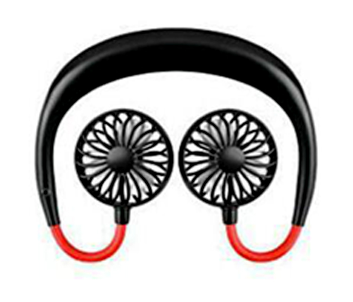 Portable Usb Rechargeable Handsfree Sporty Neckband Mini Cooling Double Fan - Black - Zoom Image 6