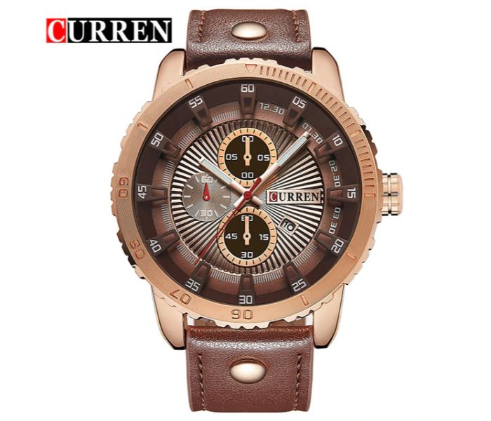 Curren 8206 Casual Analog Quartz Watch For Men Coffee - Zoom Image 2