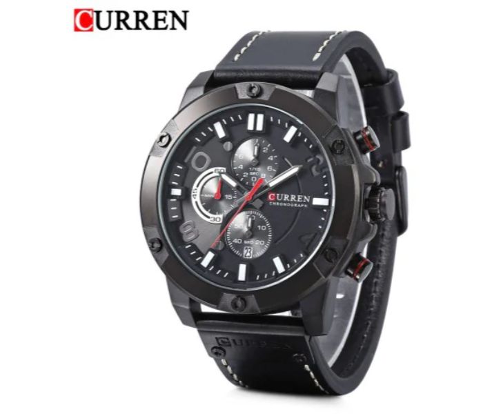 Curren 8285 Six Pin Sports Quartz Watch For Men Black - Zoom Image 1