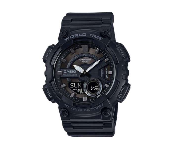 Casio AEQ-110W-1BVDF Mens Sports Analog and Digital Watch Black - Zoom Image 4