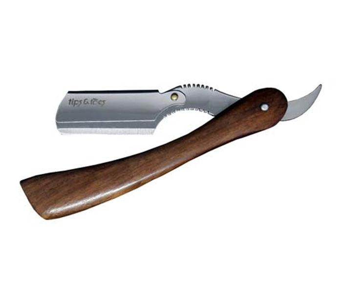 Tips & Toes TT-695 Professional Straight Razor for Classic Shaving, Pure Natural Wood Handmade Handle - Zoom Image 2