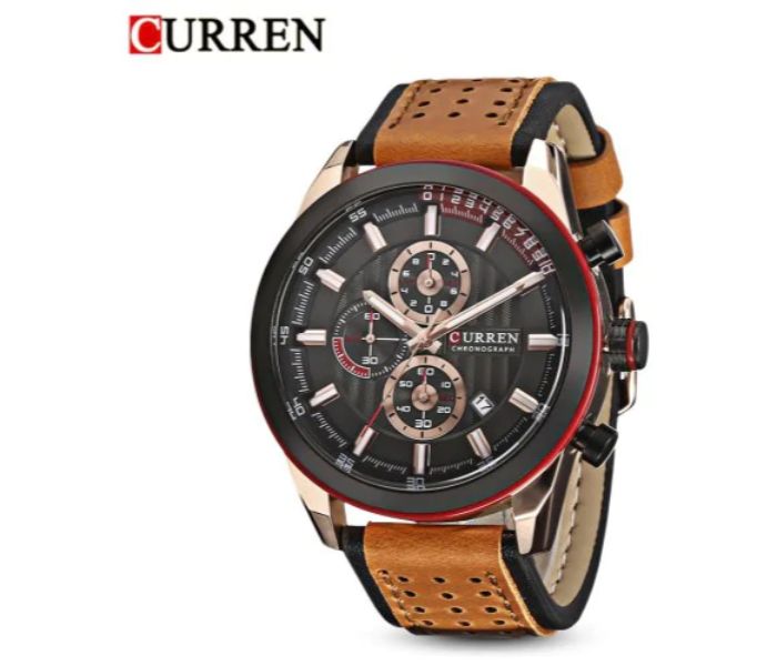 Curren 8292 Analog Quartz Watch For Men Black - Zoom Image