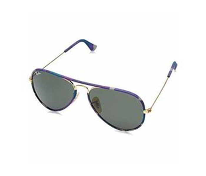 Ray-Ban RB3025JM 172 Aviator Gold And Bluish Purple Camouflage Frame & Green Mirrored Sunglasses for Unisex - Zoom Image 1