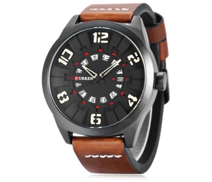 Curren 8258 Casual Quartz Watch For Men Coffee - Zoom Image 1