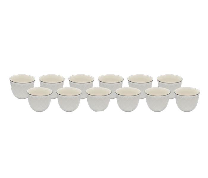 Royalford RF8280 Silver Bone China Cawa Cup - 12 Pieces - Zoom Image