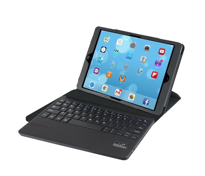 Promate Gyre 360 Degree Rotatable Protective Leather Case with Detachable Bluetooth Keyboard for iPad Air - English/Arabic - Zoom Image 2