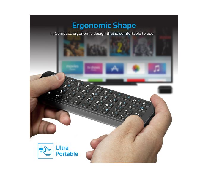 Promate Sirikeyboard Compact Wireless Mini Keyboard for Apple TV, Black - Zoom Image 3