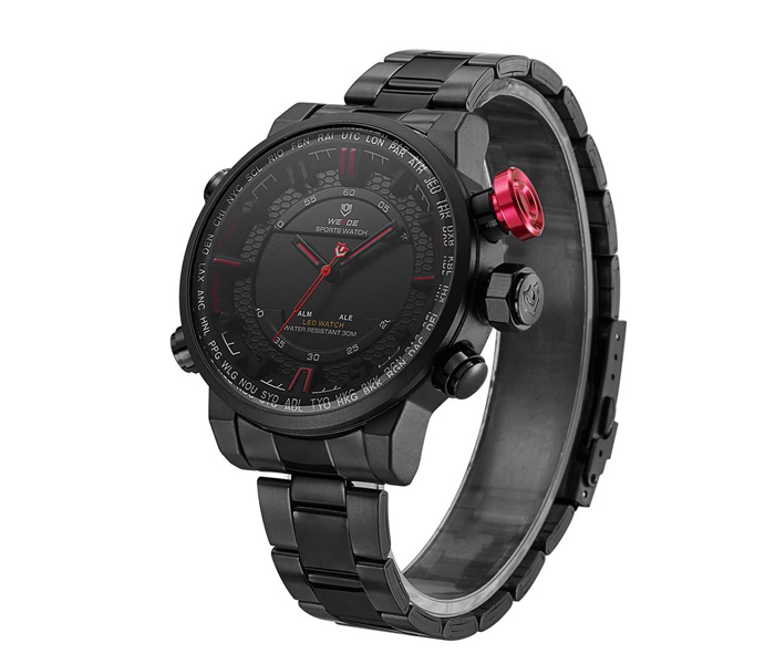 Weide WH-6402MB Analog and LED Digital Watch Black and Red - Zoom Image 3