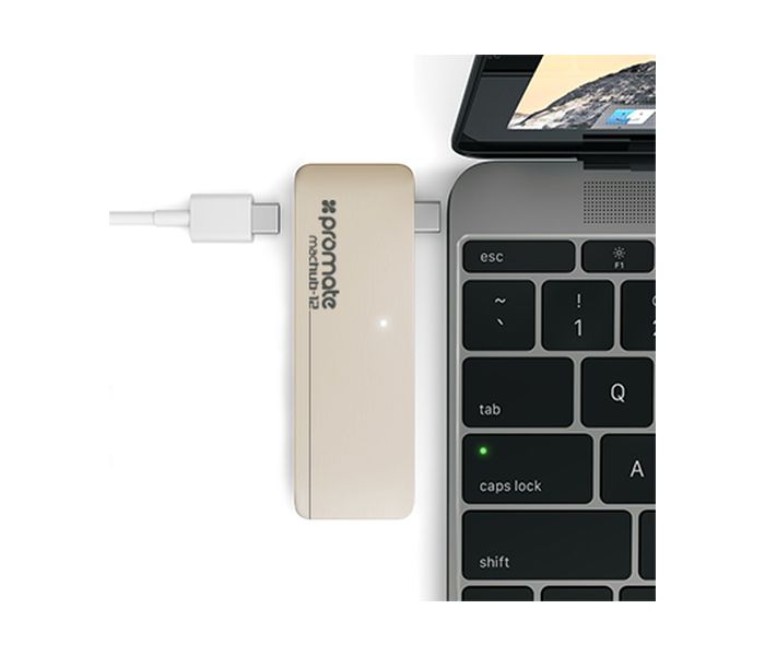 Promate Machub-12 USB TYPE-C HUB, Gold - Zoom Image 2