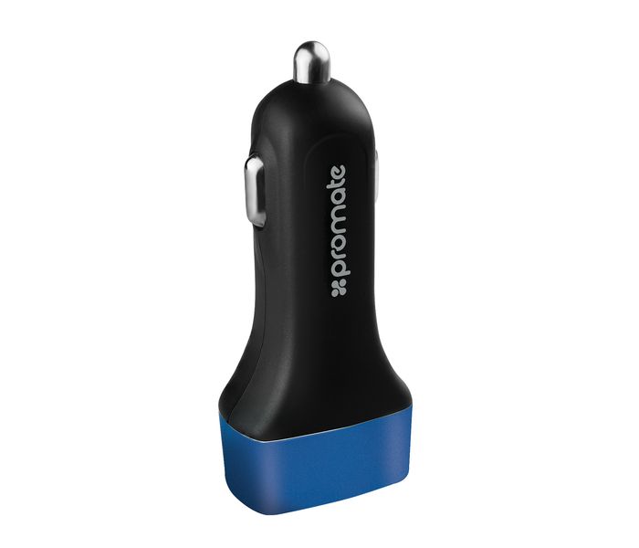 Promate Trica Ultra Fast Lightweight Universal Car Charger with 3 Port USB, Blue - Zoom Image 4