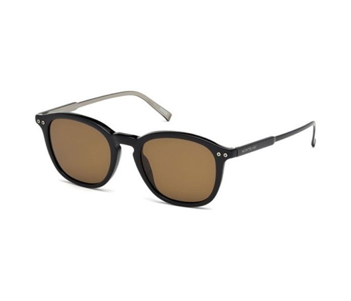 Mont Blanc MB 599S 01M Wayfarer Brown Frame & Brown Mirrored Sunglasses for Men - Zoom Image 1