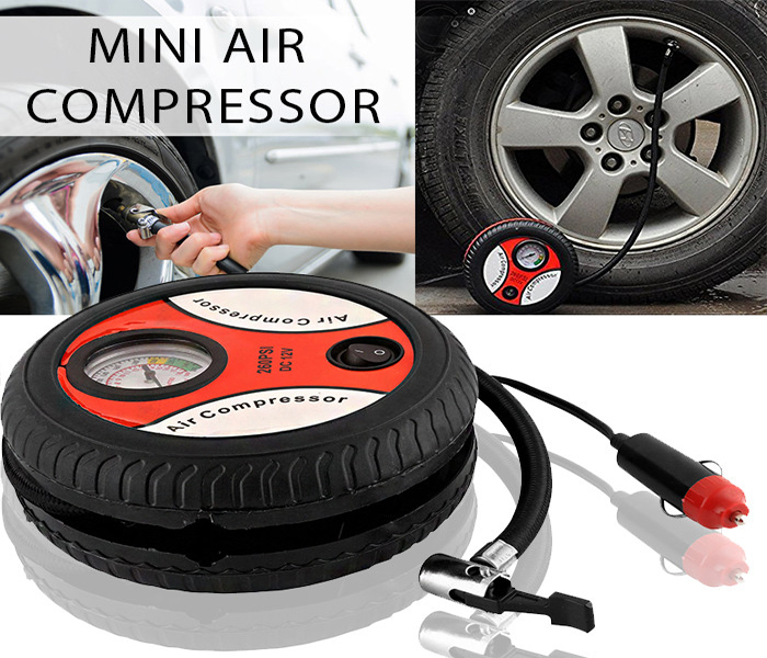 Portable Electric Mini 12V Air Compressor 29428 Black - Zoom Image 1