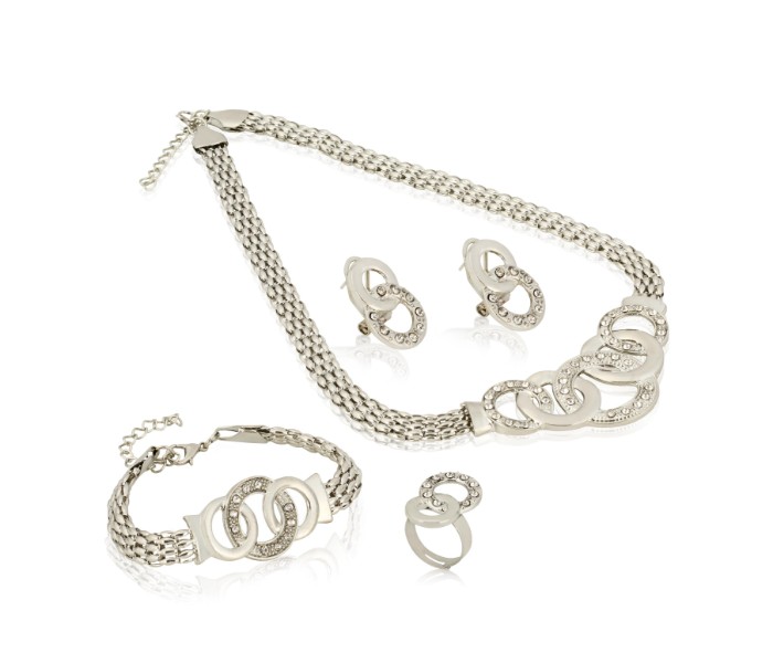 Summer Style Crystal Silver Plated Jewellery Set 61154216 - Zoom Image 2