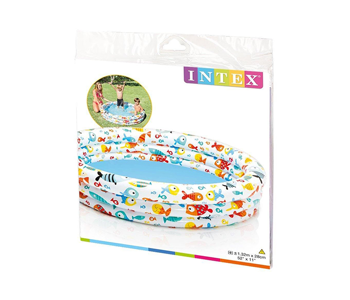 Intex ZX-59431 132 x 28 CM Inflatable 3-Ring Round Fishbowl Pool - Zoom Image 1