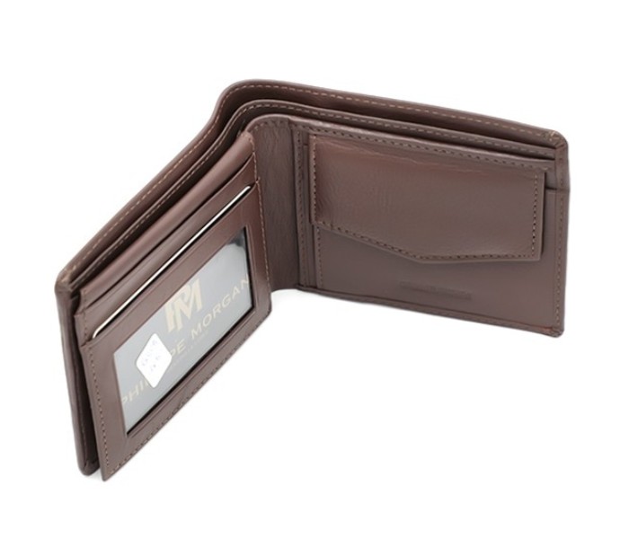 Philippe Morgan GW603 Men Leather Bifold Wallet Brown - Zoom Image 1