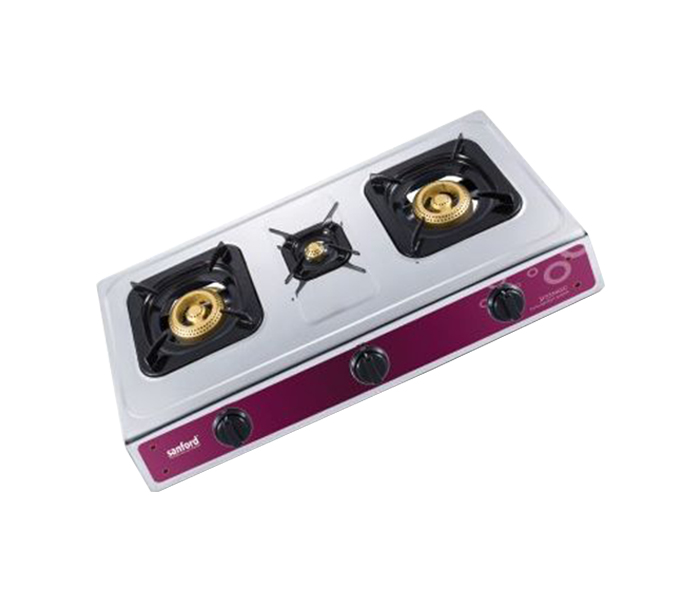 Sanford SF5354GC 3 Burner Stainless Steel Gas Stove - Pink - Zoom Image