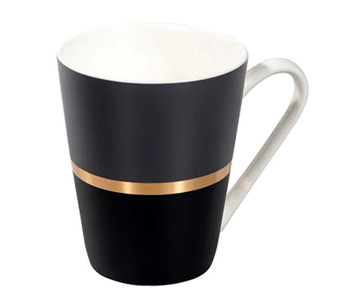 Royalford RF9370 11oz New Bone China Mug - Black & Gold - Zoom Image 1