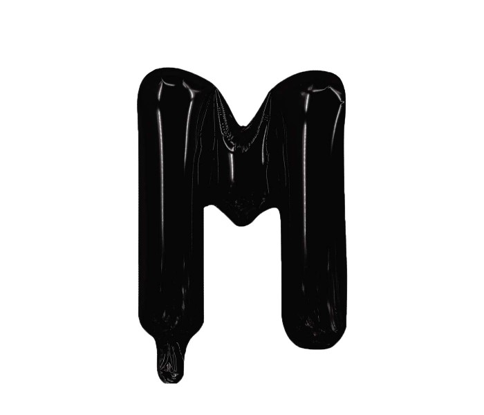 Party Time M-BK-803379 Letter M 16 Inch Foil Balloon Black - Zoom Image