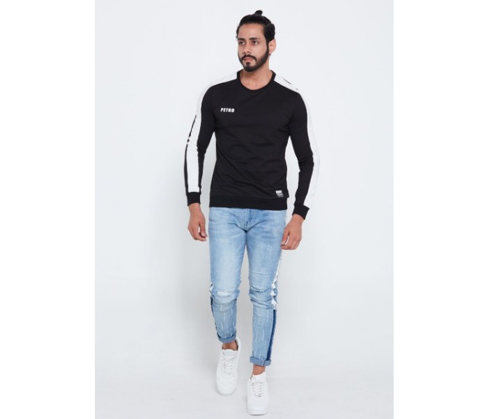 Petro OU10042 Striped Long Sleeve T- Shirt M-Black - Zoom Image 4